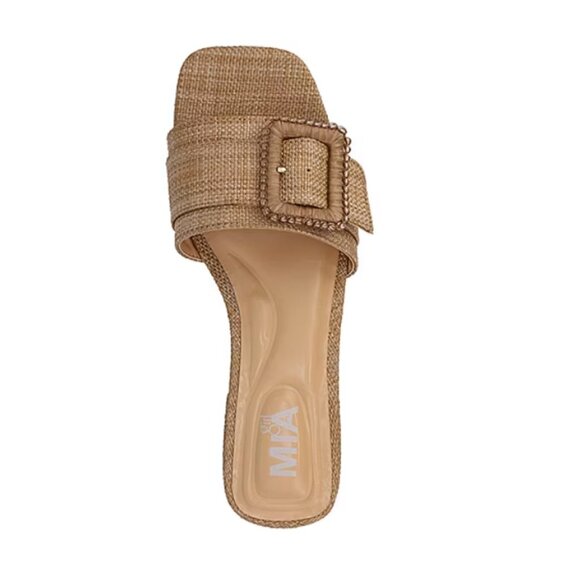 NiB Mia Girl Women's Vernetta Heeled Sandals Natural Size 9 M $70 RY1439 - Picture 2 of 3